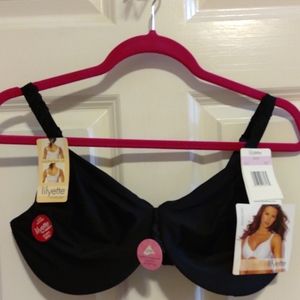 New Lilyette Women's Minimizer Black Sports Bra Size 40D
